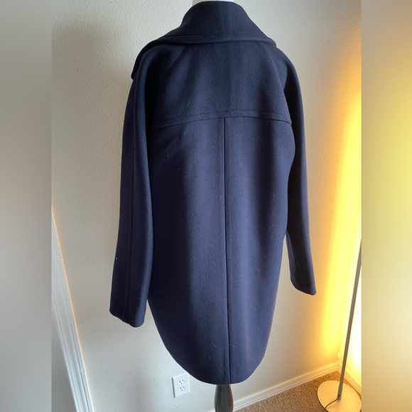 NWT Madewell Oversized Pea Coat Navy Sz Small Wool fully lined - Picture 9 of 12